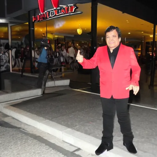 Image similar to juan gabriel at mcdonald's paparazzi