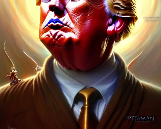 Image similar to donald trump, fantasy character portrait made of fractals, ultra realistic, wide angle, intricate details, the fifth element artifacts, highly detailed by peter mohrbacher, hajime sorayama, wayne barlowe, boris vallejo, aaron horkey, gaston bussiere, craig mullins