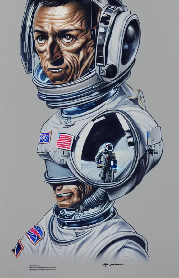 Prompt: portrait of an astronaut, (((alien))), in the style of hajime sorayama