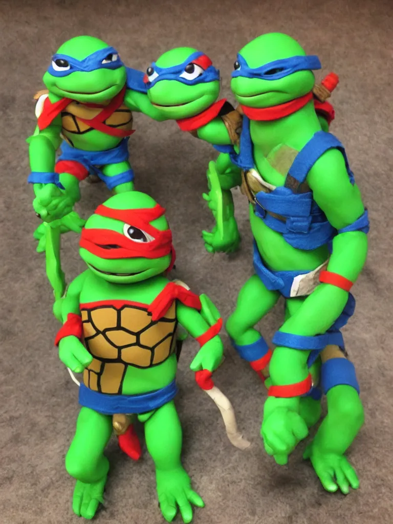 Prompt: teenage mutant ninja turtle accurate toy