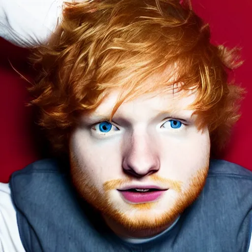 Image similar to flipped directional upside down, image of ed sheeran