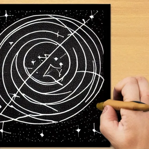 Image similar to machine learning stars astronomy logo line drawing