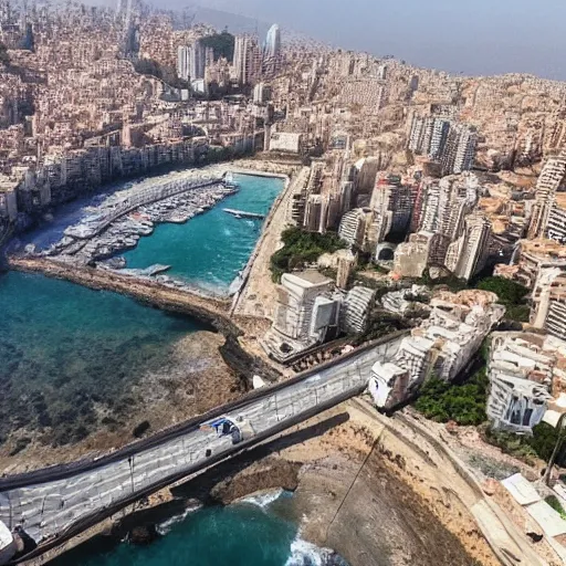 Prompt: Beyrouth, drone shot, cinematic, realistic