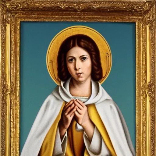 Image similar to holy catholic female saint baroque portrait