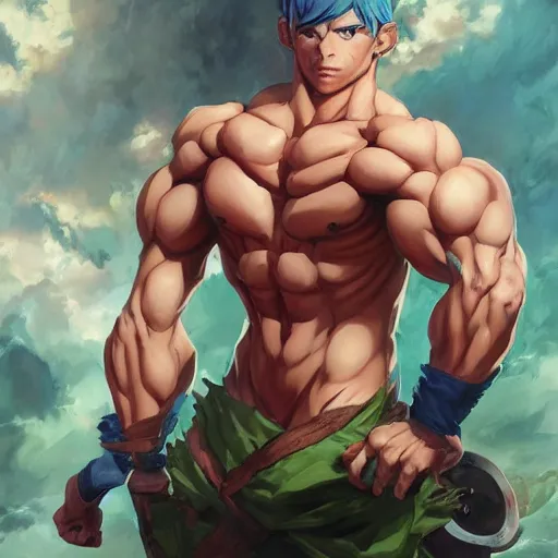 Image similar to anime portrait of goblins as a muscular anime boy by stanley artgerm lau, wlop, rossdraws, james jean, andrei riabovitchev, marc simonetti, and sakimichan, trending on artstation