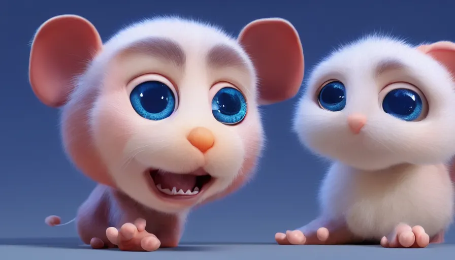 Prompt: very very very cute baby creatures by Max Kostenko and Bobby Chiu, disney, pixar, red nose studio, character design for animation, big disney eyes, symmetrical eyes, cuteness, Trending on Artstation, octane render, 4k, 8k, HD