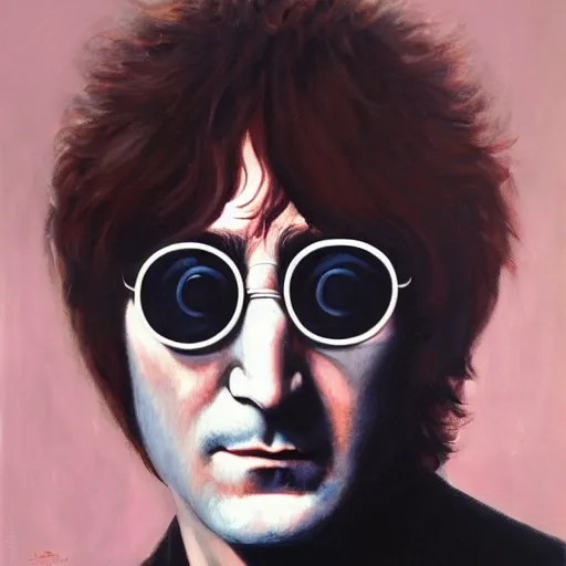 Image similar to A portrait of John Lennon, oil painting, majestic, detailed, high resolution