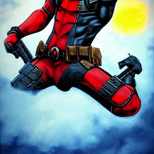 Image similar to Deadpool by Bob Ross