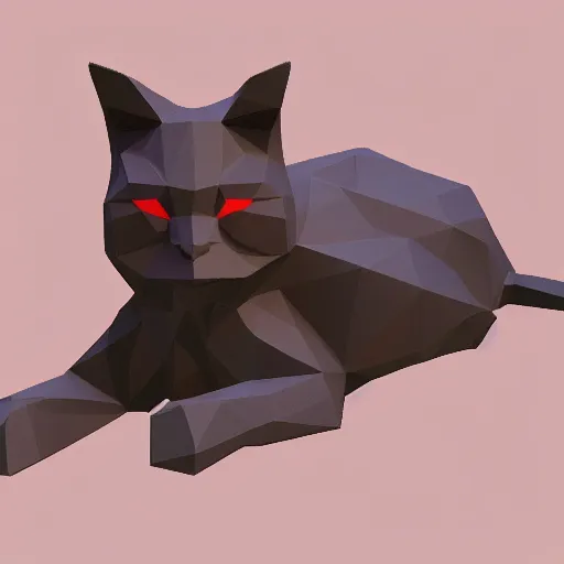 Image similar to a low poly model of a cat