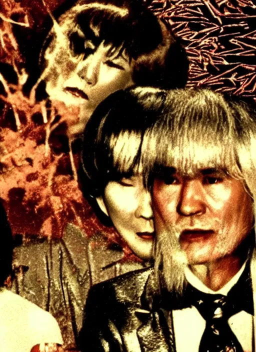 Image similar to Still frame promo photo from scene from the retro Twin Peaks Japanese horror soap opera, retro haze, a feaver dream by Nobuhiko Obayashi & David Lynch