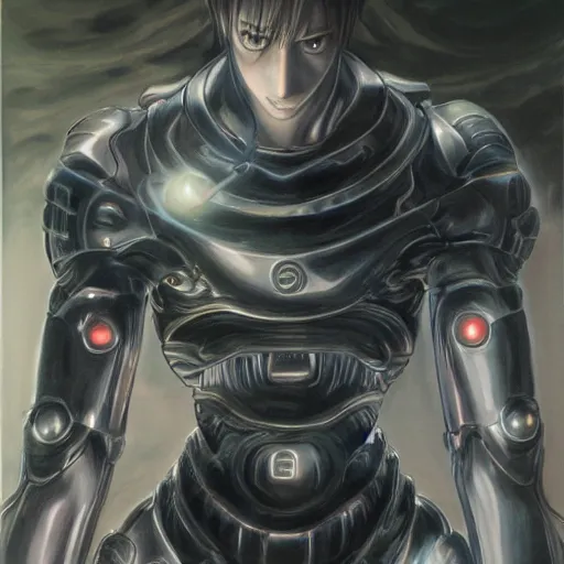 Image similar to realistic painting of the black sphere from gantz