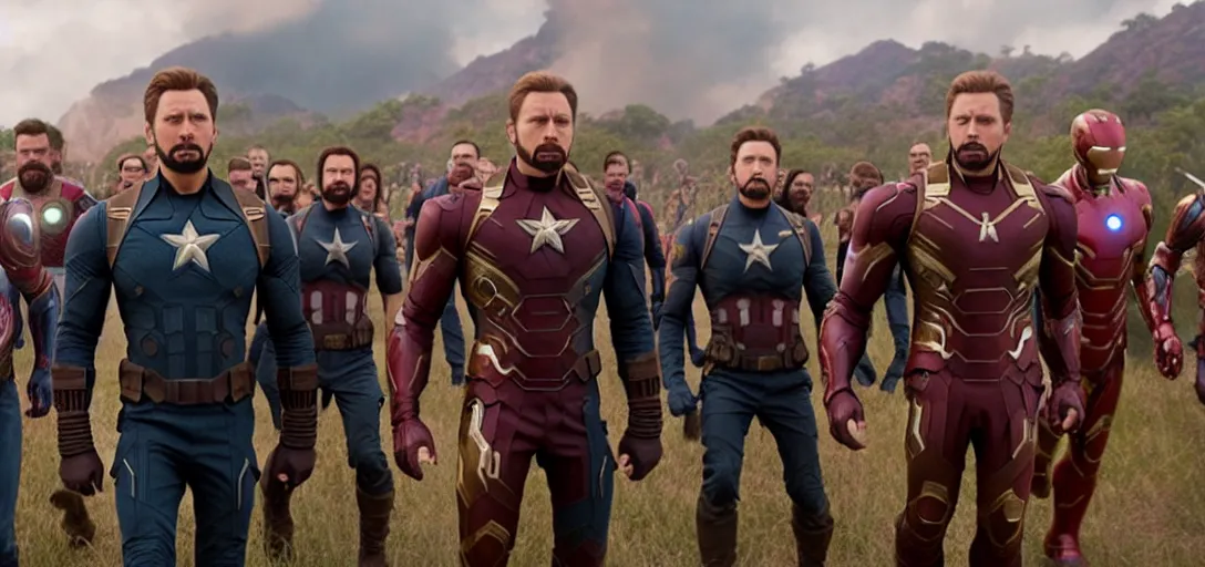 Image similar to a very high resolution image from a new movie. the avengers infinity war, photorealistic, photography, directed by wes anderson