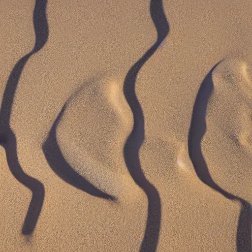 Image similar to distorted woks, placed on a sandy beach, with ocean in the background, photorealistic, 8k