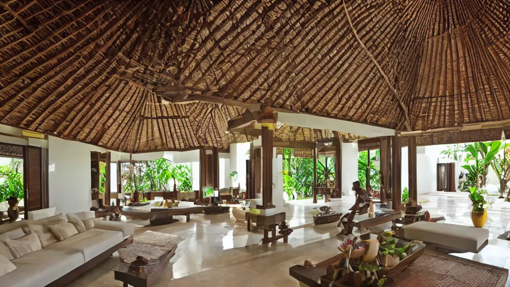 Image similar to bali interior indoor architecture, trending, famous, popular