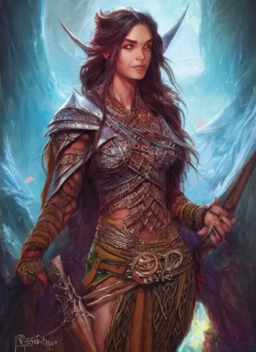 Image similar to middle eastern, ultra detailed fantasy, dndbeyond, bright, colourful, realistic, dnd character portrait, full body, pathfinder, pinterest, art by ralph horsley, dnd, rpg, lotr game design fanart by concept art, behance hd, artstation, deviantart, hdr render in unreal engine 5