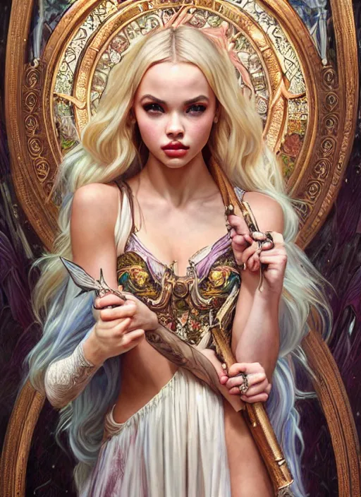 Image similar to ultra realistic illustration, a stunningly beautiful greek gothic goddess of chaos played by jordyn jones and dove cameron and margot robbie and taylor swift and megan fox and adriana lima, intricate, elegant, highly detailed, digital painting, artstation, concept art, smooth, sharp focus, illustration, art by artgerm and greg rutkowski and alphonse mucha