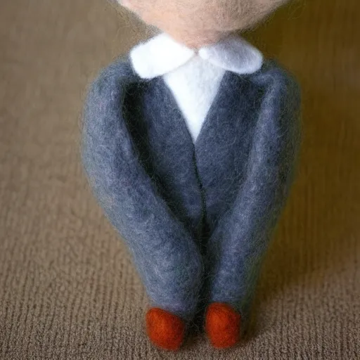 Prompt: Mr. Bean made out of wool