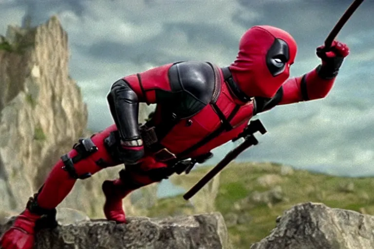 Image similar to ryan reynolds as deadpool in the princess bride ( 1 9 8 7 ), cinematography 4 k