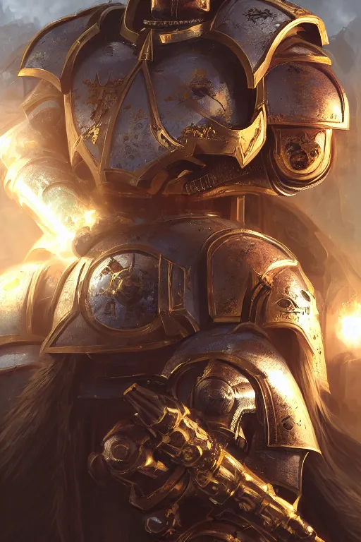 Image similar to armor portrait heros warhammer 4 0 k horus heresy fanart - the primarchs emperor by johannes helgeson animated with vfx concept artist & illustrator global illumination ray tracing hdr fanart arstation zbrush central hardmesh 8 k octane renderer comics stylized