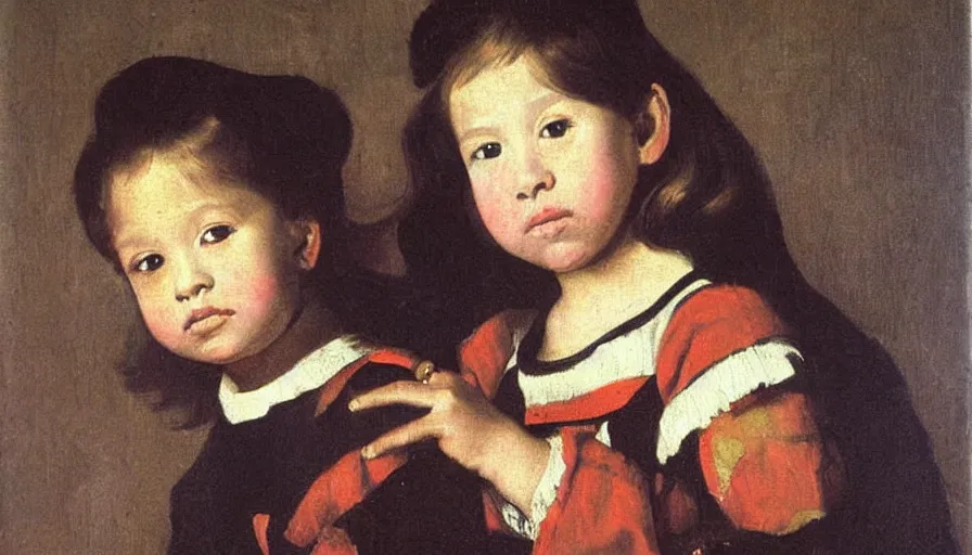 Image similar to painting by diego velasquez, girl