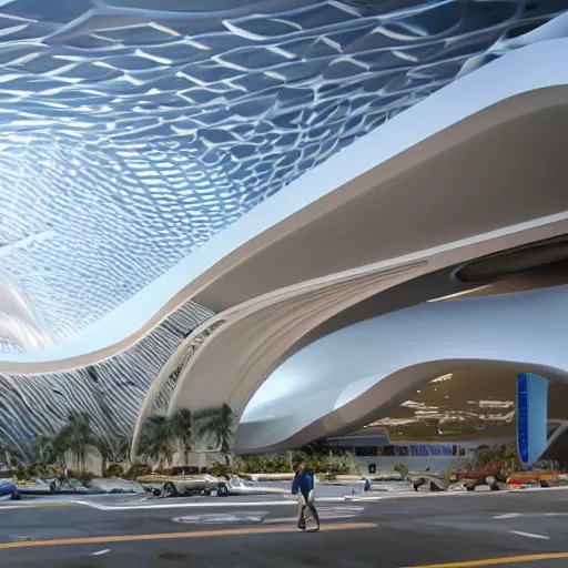 Prompt: LAX designed by Zaha Hadid