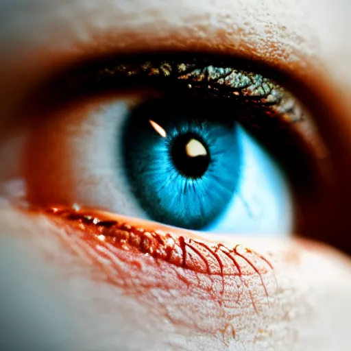 Image similar to very closeup shot bokeh, photo of an eye, award winning shot