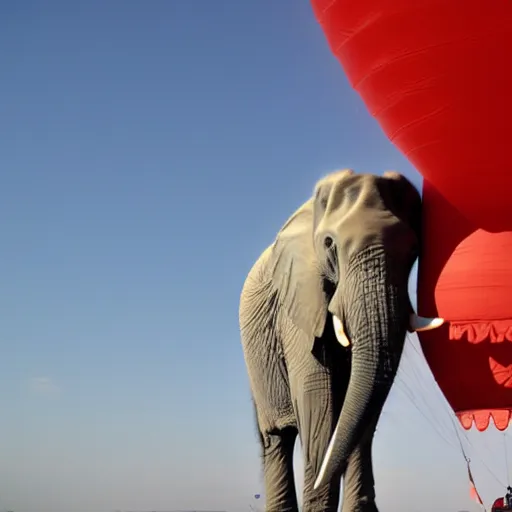 Prompt: an elephant on a balloon