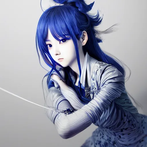 Prompt: the portrait of a blueberry that resembles an absurdly beautiful, graceful, elegant, sophisticated anime kpop idol, an ultrafine hyperdetailed illustration by kim jung gi, irakli nadar, intricate linework, bright colors, octopath traveler, final fantasy, unreal engine 5 highly rendered, global illumination, radiant light, detailed and intricate environment