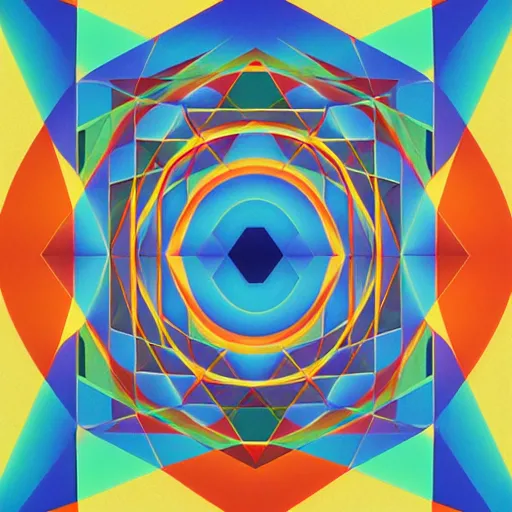 Prompt: geometric by shusei nagaoka, david rudnick, airbrush on canvas, pastell colours, cell shaded, symmetry