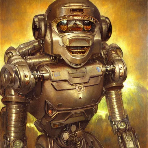 Prompt: highly detailed painting of a robotic humanoid gorilla mecha, painting by gaston bussiere, craig mullins, j. c. leyendecker, lights, art by ernst haeckel, john william godward, hammershøi, alex grey, dmt, symmetric, masterpiece details, hyper - detailed, hd, hdr, 4 k, 8 k