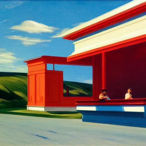 Prompt: Driv3r, by Edward Hopper