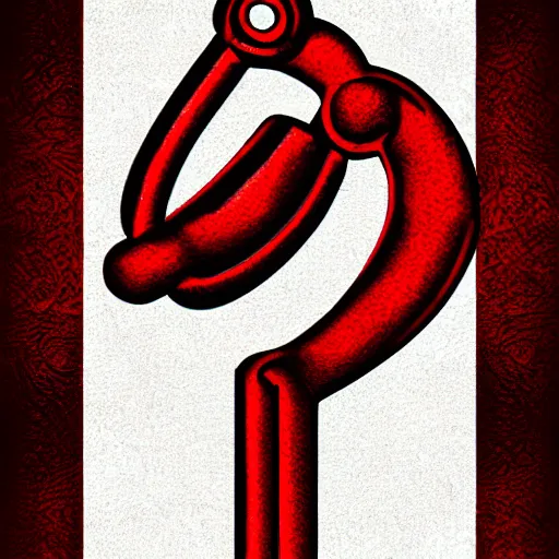 Prompt: a logo of a red key, abstract, digital art