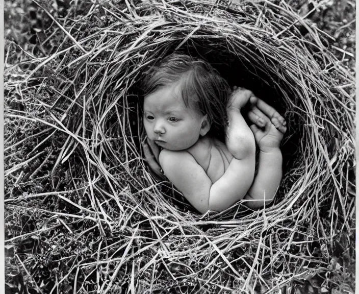 Image similar to the cyclical theory of becoming, dissolution and interdependence between the world of nature and human events by Anne Geddes, Henri Cartier-Bresson