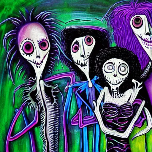 Prompt: rave by tim burton