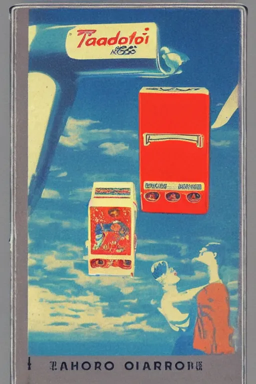 Image similar to photograph of a vintage cigarette pack designed by tadanori yokoo