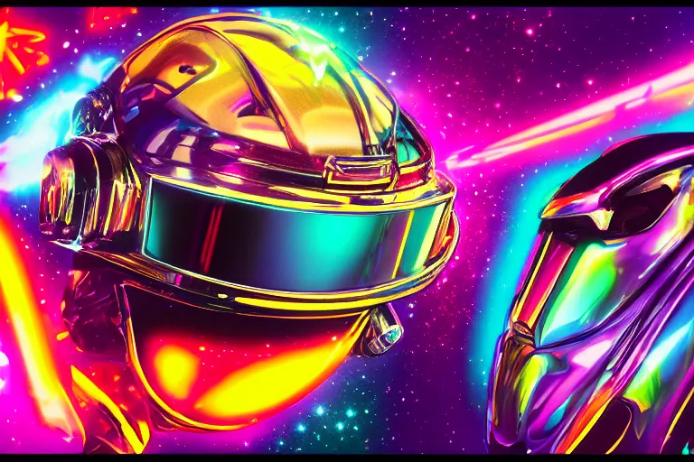 Image similar to lisa frank daft punk octane render 4k trending on flickr