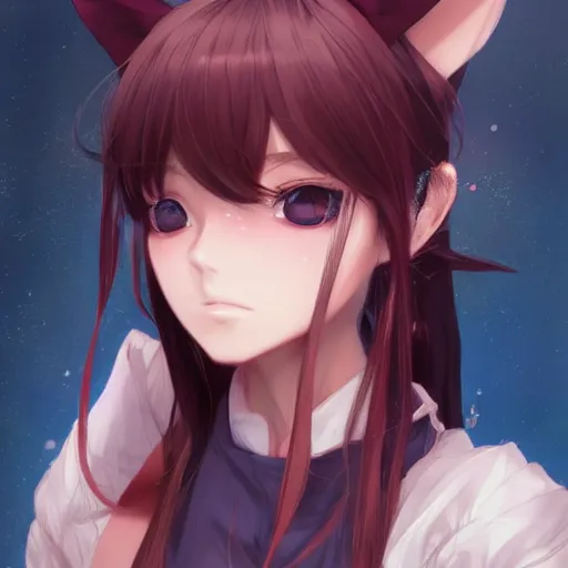 Image similar to An anime portrait of beautiful girl with cat ears, by Stanley Artgerm Lau, WLOP, Rossdraws, James Jean, Andrei Riabovitchev, Marc Simonetti, and Sakimichan, tranding on artstation