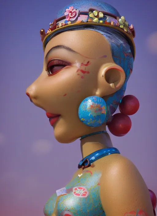 Image similar to closeup profile portrait of tin toy bikini girl beach, depth of field, zeiss lens, detailed, symmetrical, centered, fashion photoshoot, by nicoletta ceccoli, mark ryden, lostfish, breathtaking, 8 k resolution, extremely detailed, beautiful, establishing shot, artistic, hyperrealistic, octane render