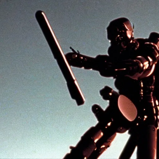 Image similar to movie still of cyborg gundan wing, cinematic composition, cinematic light, criterion collection, by george romero