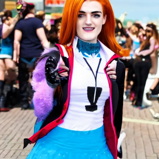 Prompt: meg donnelly dressed as sonia nevermind from danganronpa, fashion photography