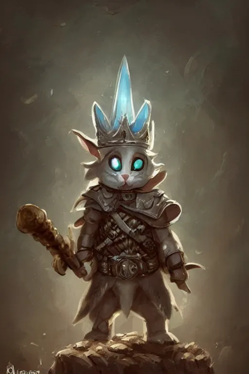 Prompt: cute little anthropomorphic rabbit knight wearing a cape and a crown, tiny, small, miniature rabbit, baby animal, short, pale blue armor, cute and adorable, pretty, beautiful, DnD character art portrait, matte fantasy painting, DeviantArt Artstation, by Jason Felix by Steve Argyle by Tyler Jacobson by Peter Mohrbacher, cinematic lighting