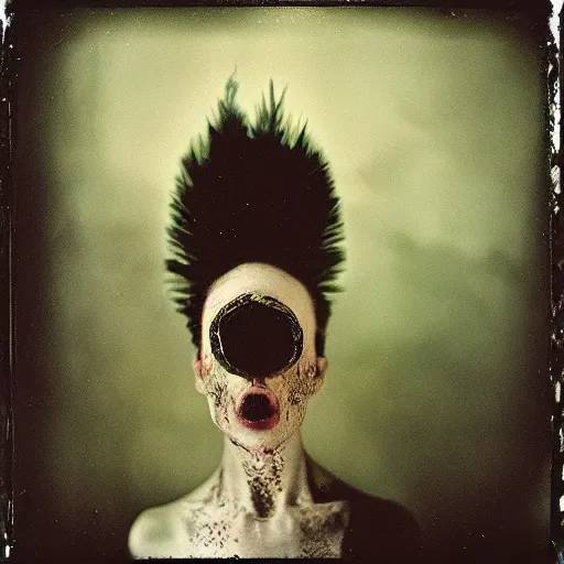 Image similar to kodak portra 4 0 0, wetplate, photo of a surreal artsy dream scene, horror, animal, carneval, grotesque, photographed by paolo roversi style