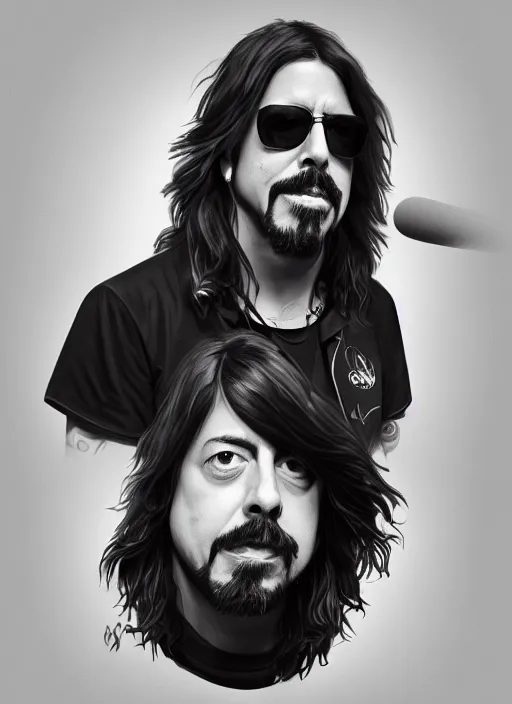 Image similar to Dave Grohl, detailed digital art, trending on Artstation