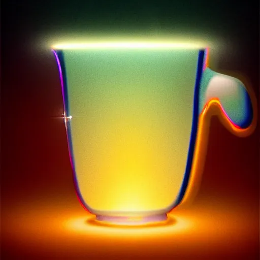 Image similar to a cup filled with light, digital art, hyperdetailed, smooth