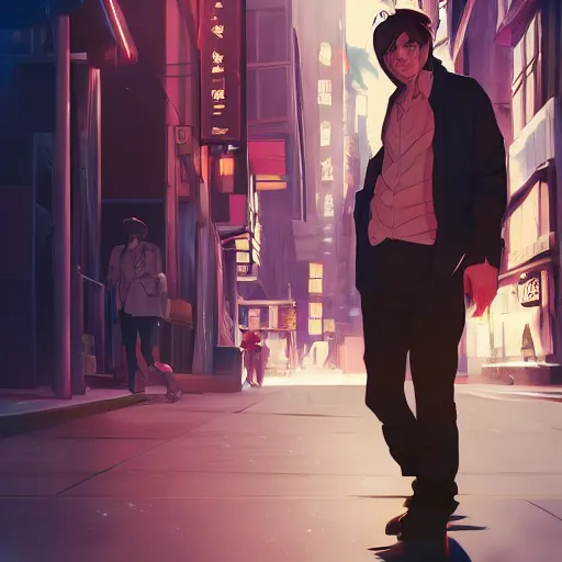 Image similar to Roman Polanski as Jake Gittes from China Town, ambient lighting, 4k, anime key visual, lois van baarle, ilya kuvshinov, rossdraws, artstation