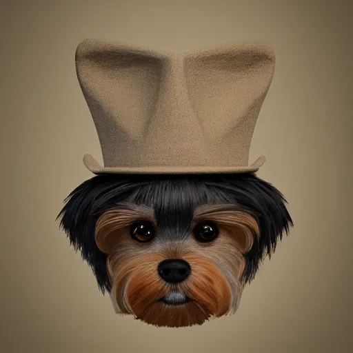 Prompt: portrait of a cute yorkshire terrier detective wearing a fedora, a royal family in the forest, hyperrealistic, extremely detailed, award-winning art, trending on Artstation