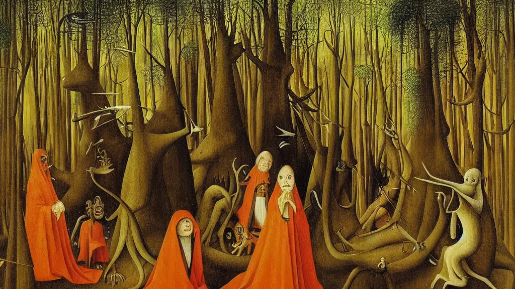 Prompt: a beautiful digital painting digital render of a forest full of strange creatures. remedios varo. hieronymus bosch. johfra bosschart