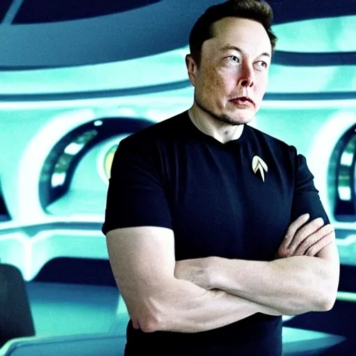 Prompt: elon musk in star trek