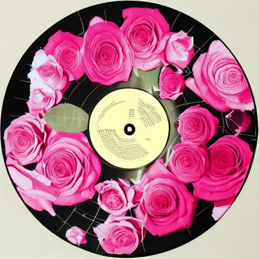 Image similar to roses on a vinyl record