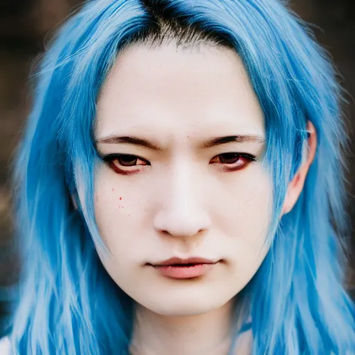 Prompt: rimuru tempest, young man blue hair,!!!!! yellow eyes!!!!! canon eos r 3, f / 1. 4, iso 2 0 0, 1 / 1 6 0 s, 8 k, raw, unedited, symmetrical balance, in - frame